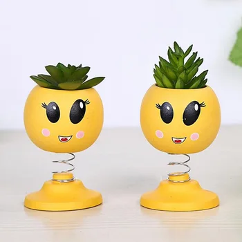 

Cartoon Rocking Doll Desktop Ceramic Flowerpot Green Plant Succulent Thumb Flower Pot Personality Home Decor Children Gift