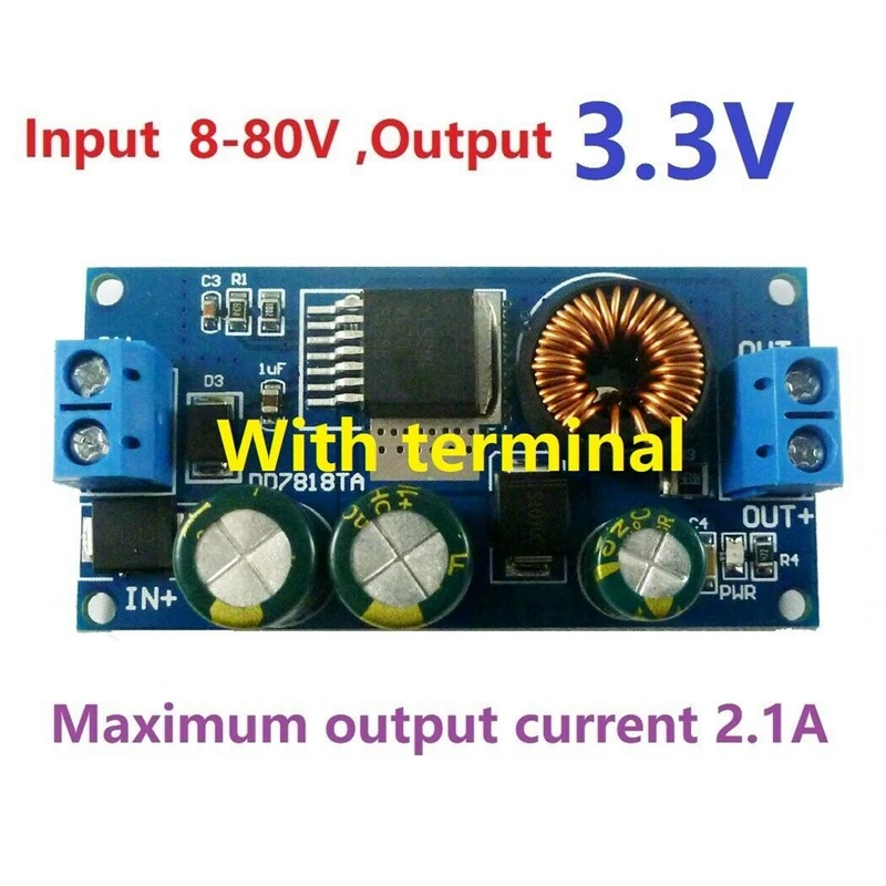 2A Dc 80V 72V 64V 48V 36V 24V to 15V 12V 9V 6V 5V Hv Buck Dc-Dc преобразователь модуль питания