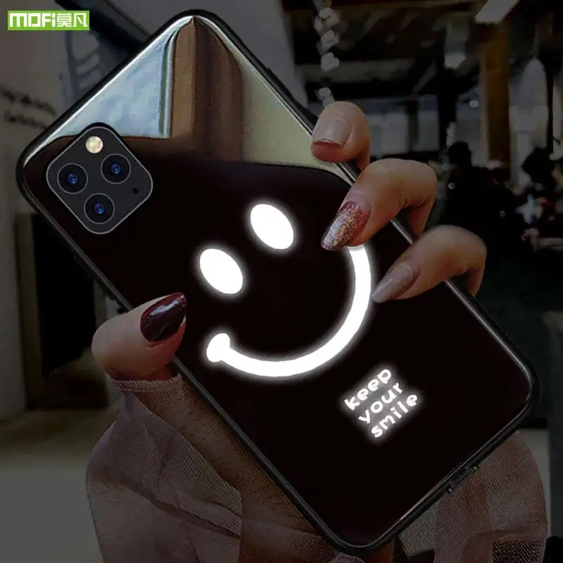 Умный стеклянный чехол для iPhone 11 Pro со светодиодами Max силиконовый iphone с рисунком