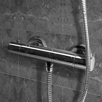 

Bathroom Shower Faucet Set Waterfall Rain Shower Faucets Wall Mounted Thermostatic Mixing Valve Tap Shower Mixer