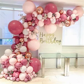 

1set Balloon Garland Arch Kit Pink and Rose Red Balloon for Parties Birthday Wedding Party Baby Shower Decorations for Girl Boys