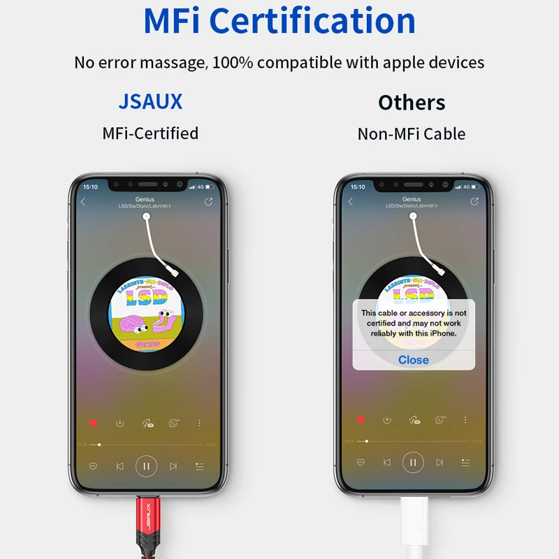 Jsaux iphone Adapter MFi Lightning to 3 5mm Headphones Adapter for iPhone 11 Pro 8 7 Aux 3 5mm Jack Cable for Phone Accessories