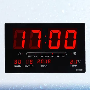 

1Pc Digital Clock Mute LED Chic Electronic Clock Calendar Clock Wall Clock Alarm Clock