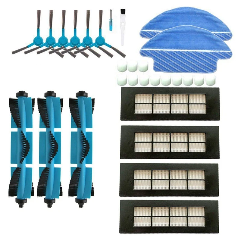 

Roller Brush Side Brush Mop Cloth Combination Robot Sweeper Accessories Replaced with Conga 3090 Vacuum Cleaner