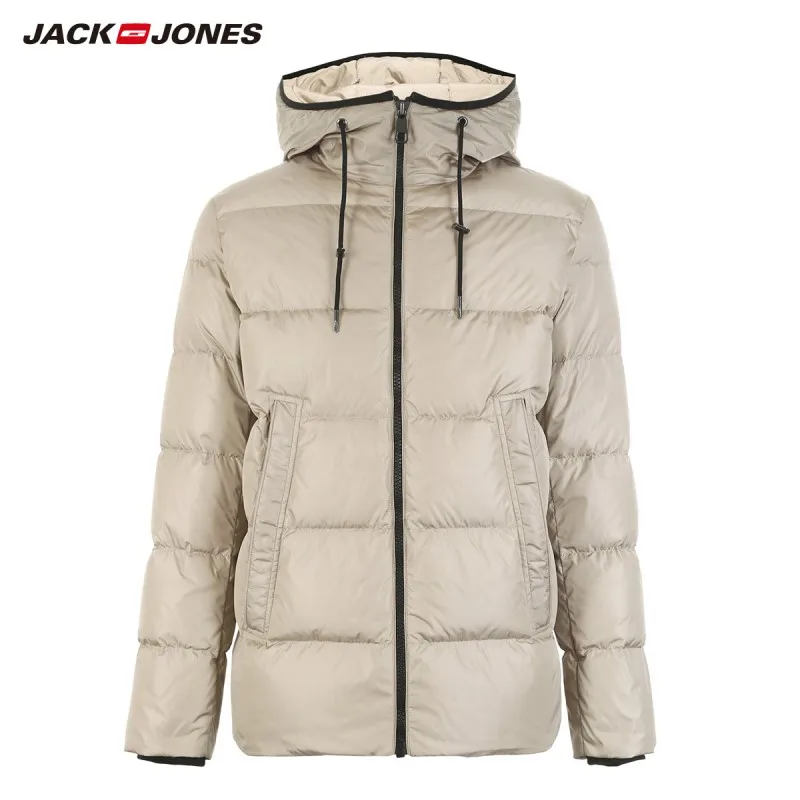 JackJones мужской модный Повседневный пуховик с капюшоном короткая парка пальто мужская одежда 218412509