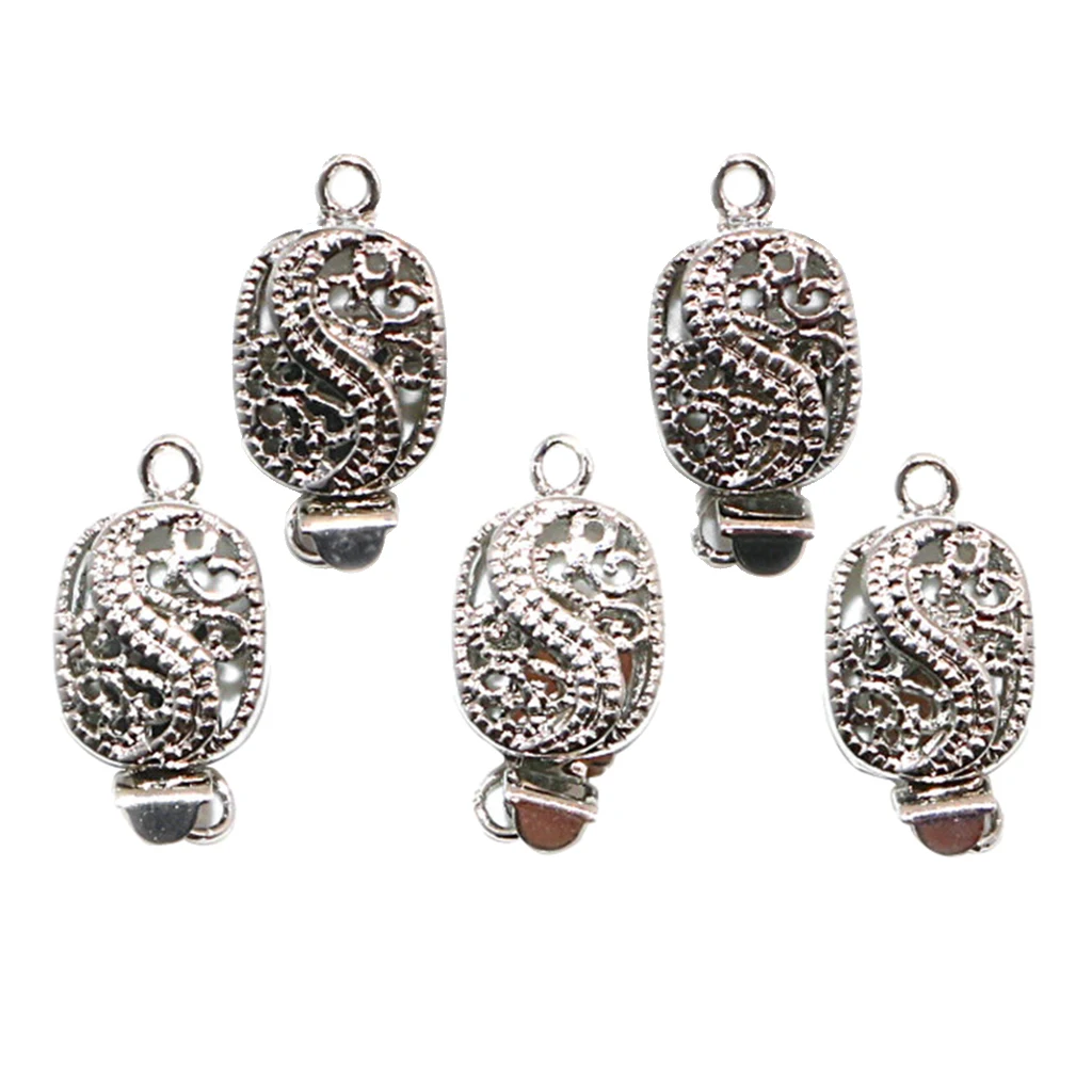 5pcs Copper Box Clasps For Jewelry DIY Dragon Pattern Filigree Connector