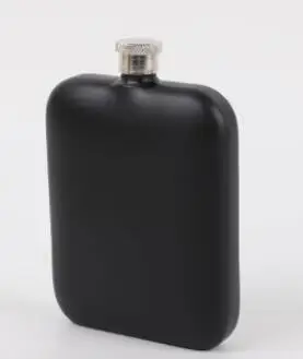 6 унций квадратная окрашенная нержавеющая сталь бедра фляги карманные Россия Кувшин Бутылка для виски - Цвет: Black