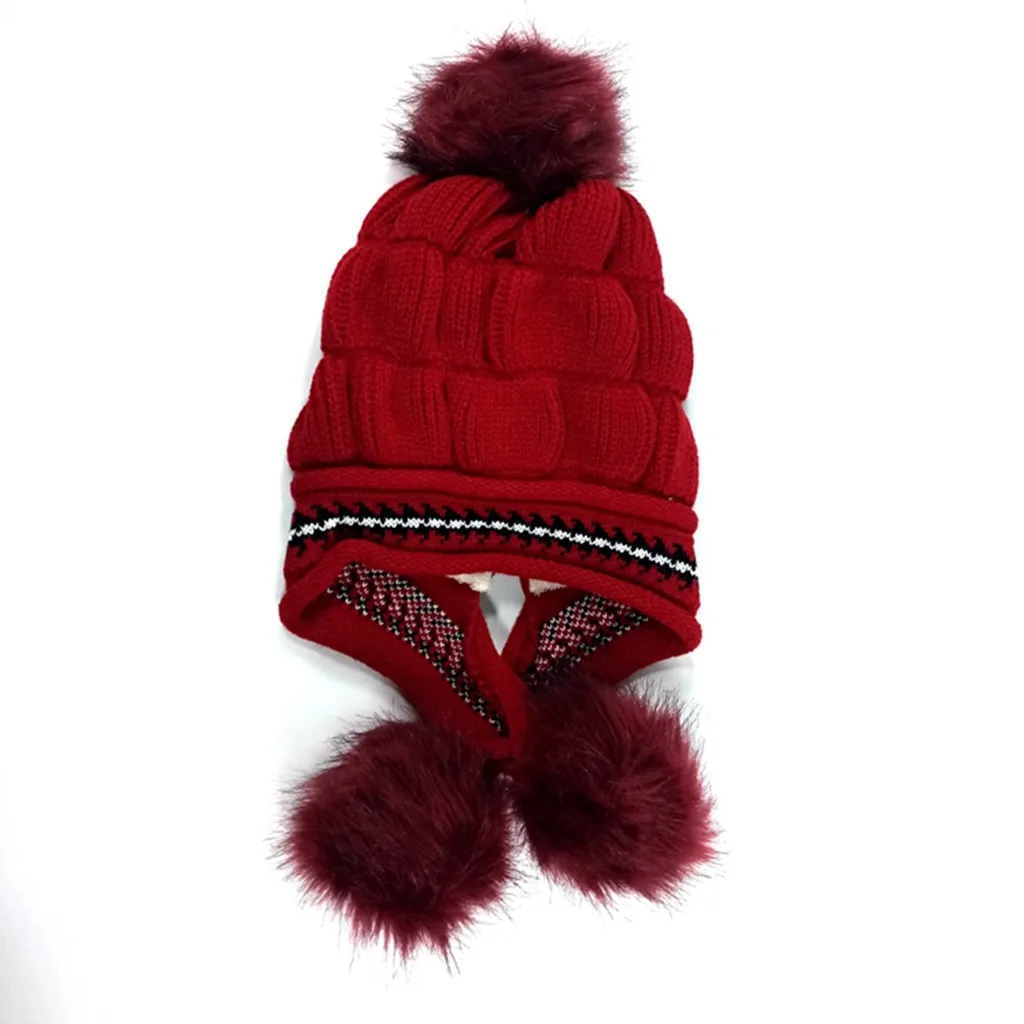 Fashion Winter Hats For Women Fashion Keep Warm Winter Hats Knitted Wool Hemming Hat With Hair Ball Gorros Mujer Invierno