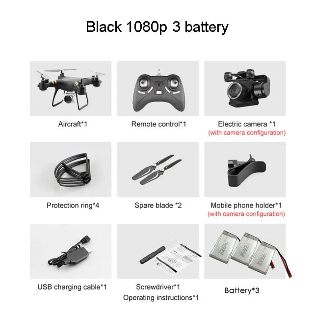 Black 1080P 3B Квадрокоптер с дистанционным управлением с 6 Каналы HD Камера р/у вертолет со стальным корпусом и Wi-Fi в режиме реального передачи Headlss режим высокий режимом без головки и возвратом по нажатию одной кнопки игрушка - Цвет: Black 1080P 3B