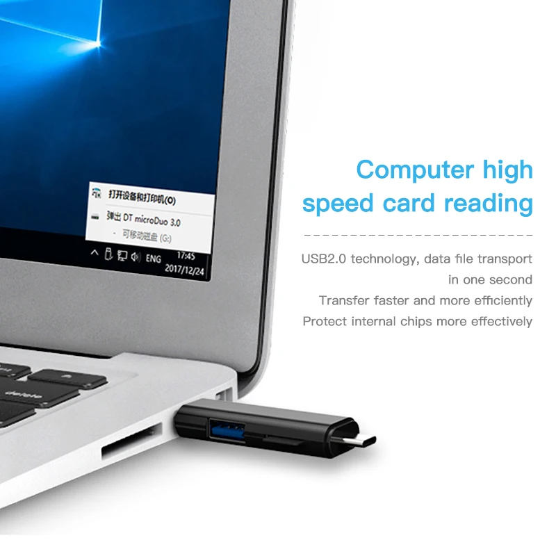 KUULAA All In One Type C USB 3.0 Micro USB Adapter SD/ Micro SD/ TF Card Reader OTG Andriod PC External Multi Memory Card Reader