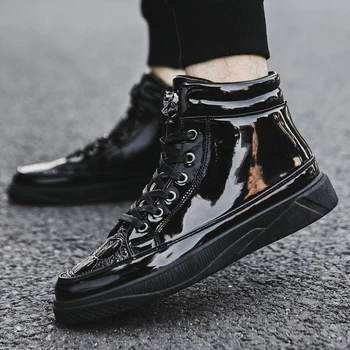 

2019 Fashion Men Winter Cotton Shoes Highlight Mens Shoes Casual Men High Top Sneakers Male Flat Shoes Outdoor Sport Shoes