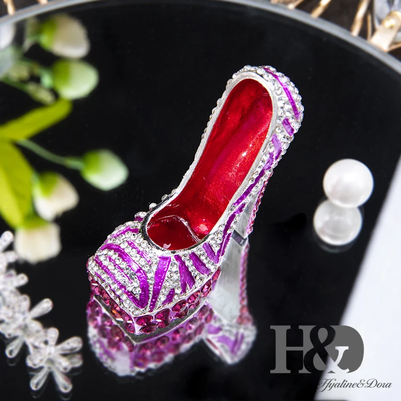 High Heel H&D цветочный узор сплав металлический брелок-коробка чайник крест фигурка Птерозавр в форме динозавра Рождественский подарок декоративный орнамент - Цвет: High Heel
