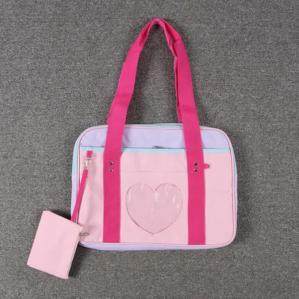 Lovely Girls Travel Large Capacity Canvas Baggage Luggage Organizer Shoulder Handbags Totes For Teenager Girl Schoolbags rosestrap