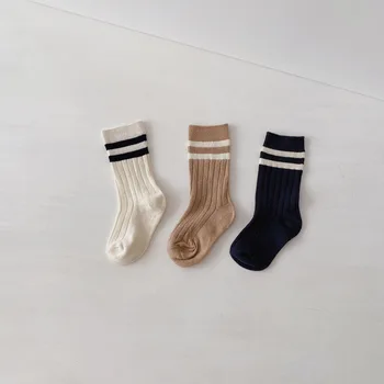 

Baby Socks Striped Mosquito Proof Mid Knee Baby Socks Ultra Thin and Breathable Sock College Wind Children's Socking