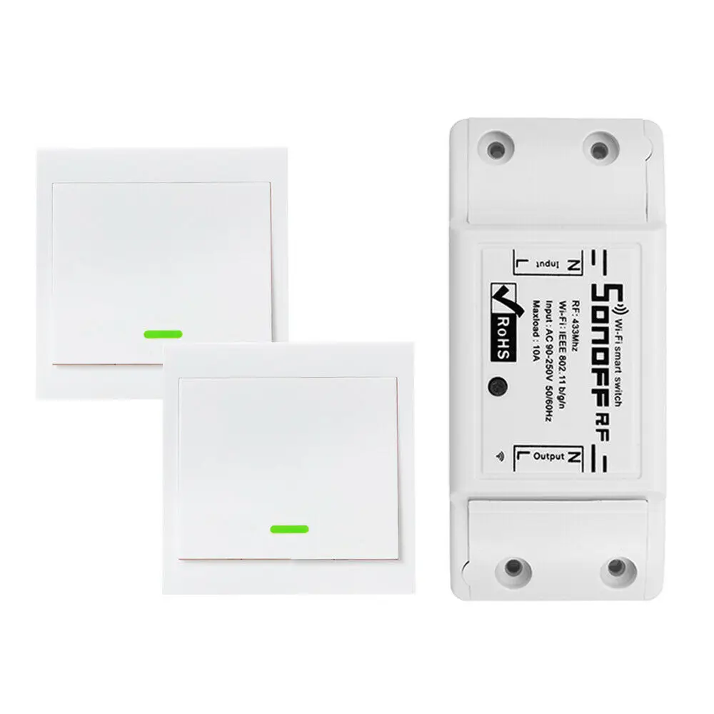 Sonoff RF WiFi Smart Switch RF Receiver Remote Control Smart Light Timing Switchs 1 2 3Gang 433Mhz RF Remote for Alexa Google 