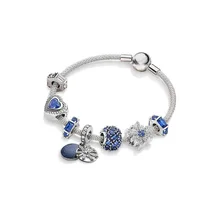 Яркий фейерверк подвесной Серебряный линейная гирлянда синего цвета шелковый браслет костюм для подруги