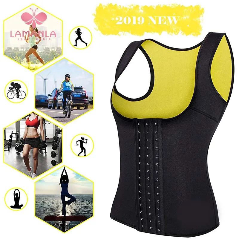LAMANLA Waist Cincher Plus Size Body Shaper Slimming Sport Trainer