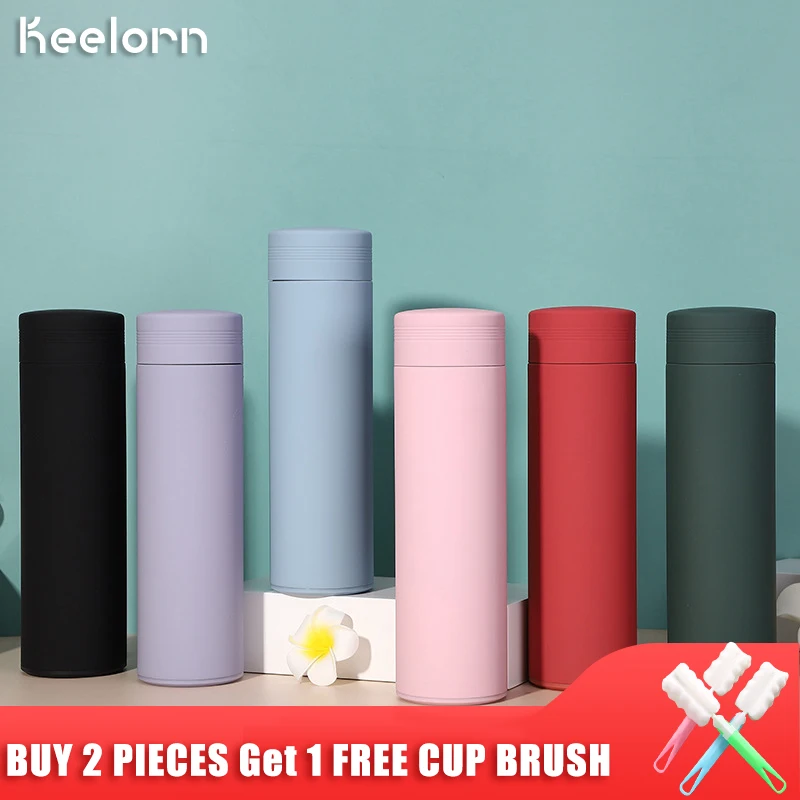 Keelorn 450ml Stainless Steel Vacuum Flasks Thermoses Cup Portable lemon Color Thermal Insulation Vacuum Bottle