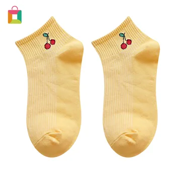 

Women's socks funny cute cartoon fruit banana avocado lemon egg cookie donut food Japan Harajuku socks Glittery