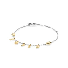 Подлинный 925 пробы серебряный Блестящий любимый скрипт браслет в европейском стиле Подходит для женщин из бисера Шарм браслет подарок DIY ювелирные изделия