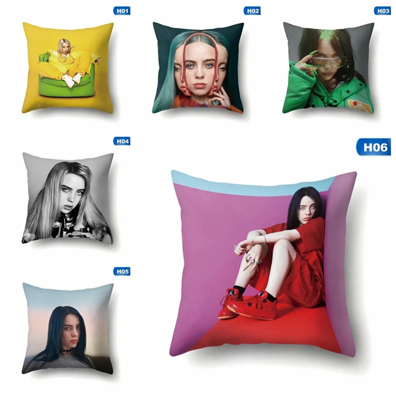 Наволочка из полиэстера с принтом Billie Eilish, декоративные подушки для дома, поп-певец Billie, чехол для подушки