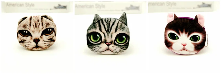 Модель кошка собака 3D котенок маленькая Собачья голова мультфильм мини кошелек монеты сумка для хранения