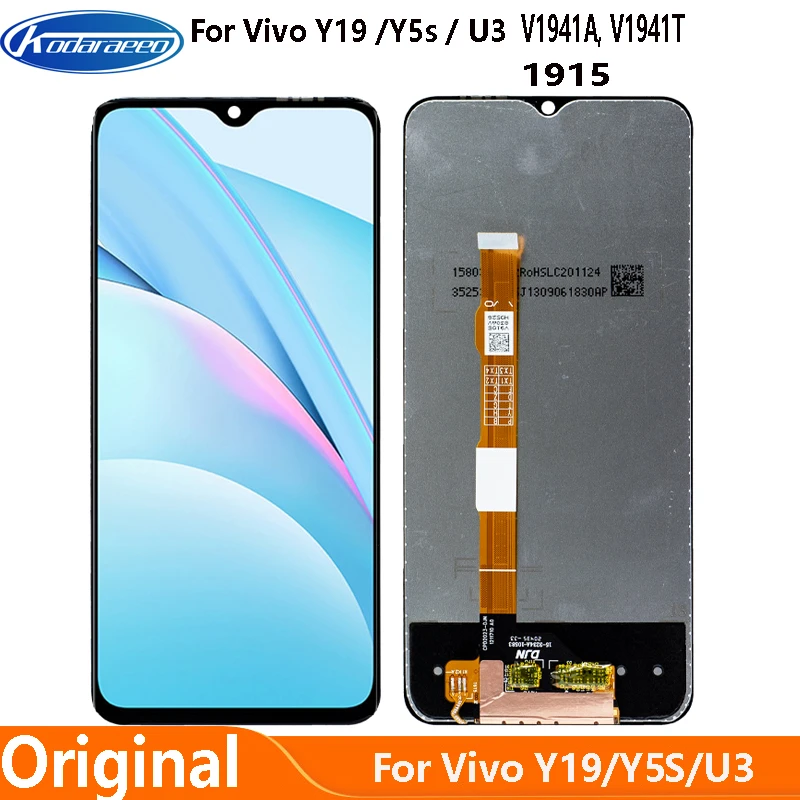 Original Display For Vivo Y19 1915 Y5S 2019 LCD Display Touch Screen Digitizer With Frame Vivo U3 V1941A V1941T LCD Glass Screen screen for lcd phones galaxy