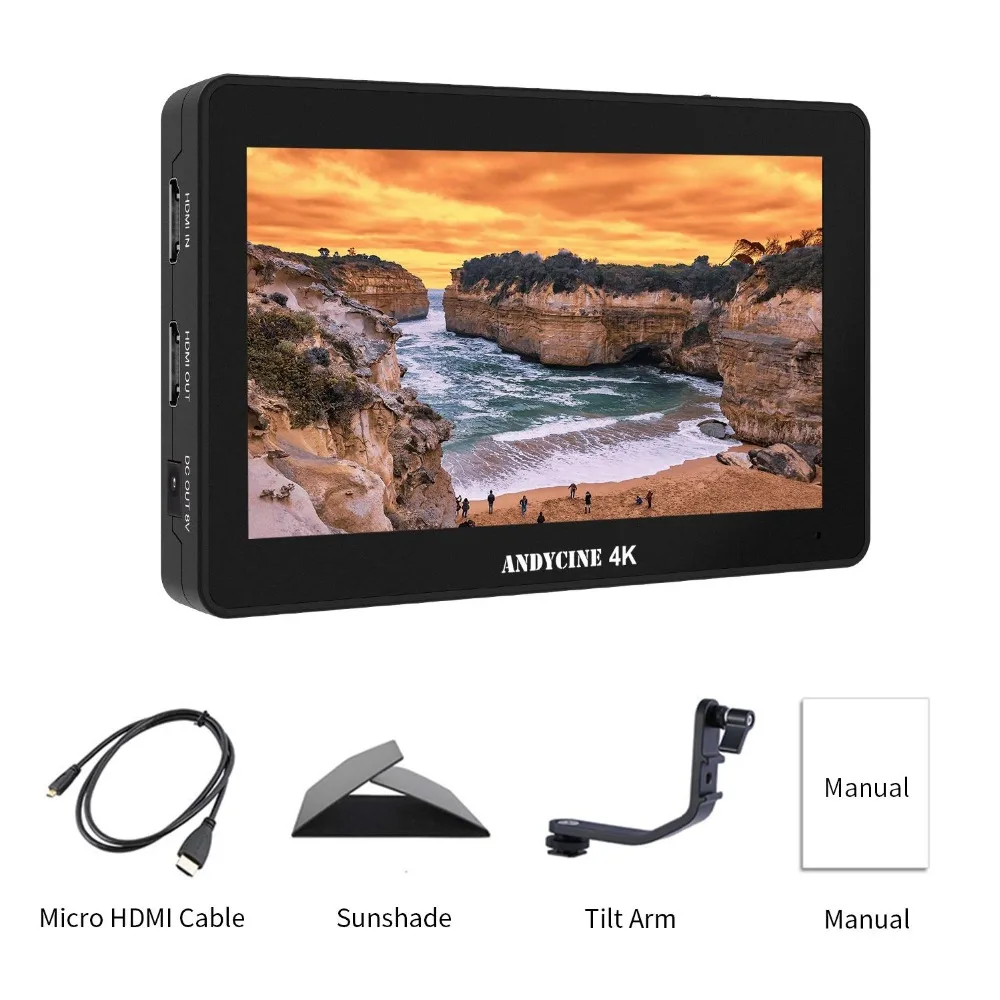Andycine A6 Plus камера с сенсорным экраном полевой монитор 5,5 дюймов ips Full HD Дисплей HDMI 4K вход/выход СВЕТОДИОДНЫЙ подсветка с 3D LUT - Цвет: Standard Accessories