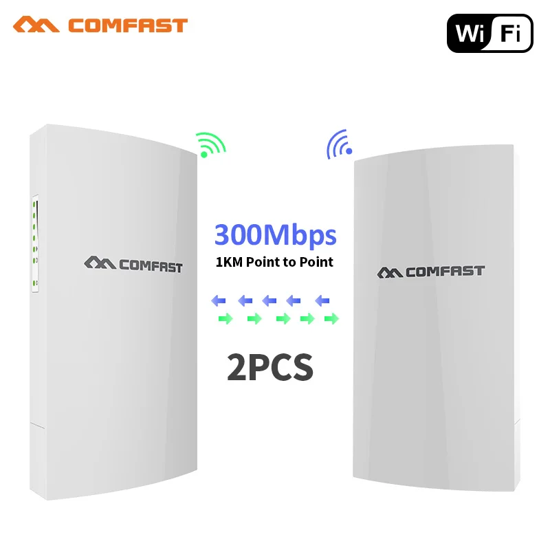 thumbnail image 1 of Amplificador de señal de punto de acceso wifi para exteriores de larga distancia de 1 km y 2,4 G, repetidor de antena wifi CPE de puente inalámbrico de 300 Mbps, 1 of 5