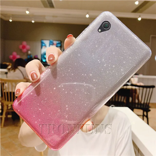 Pink Мягкий чехол с градиентным блеском для Sony Xperia XA XZ XA1 XZ1 XA2 XA3 XZ2 XZ3 XZ4 Compact Ultra Premium Plus Z5 C5 C6 X XR TPU - Color: Pink