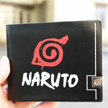 

Anime Naruto Leaf Village Logo PU leather wallet Bi-fold ID Card Holder Purse
