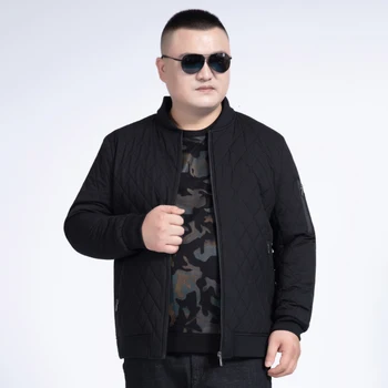 

8XL 7XL Men Parka Cotton Padded Winter Jacket Coat mens warm jacket Solid color Stand Collar Zipper Thick Coat Men Down Parka