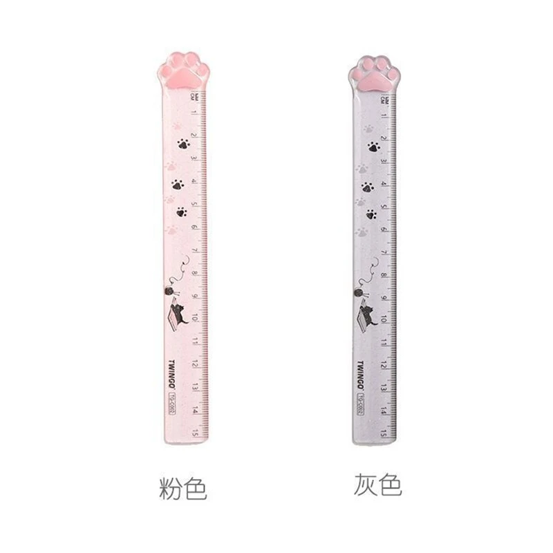 Cat Paw Plastic Straight Rulers Kawaii School Office Supplies Planner Accessories Student Prize Drawing Tools