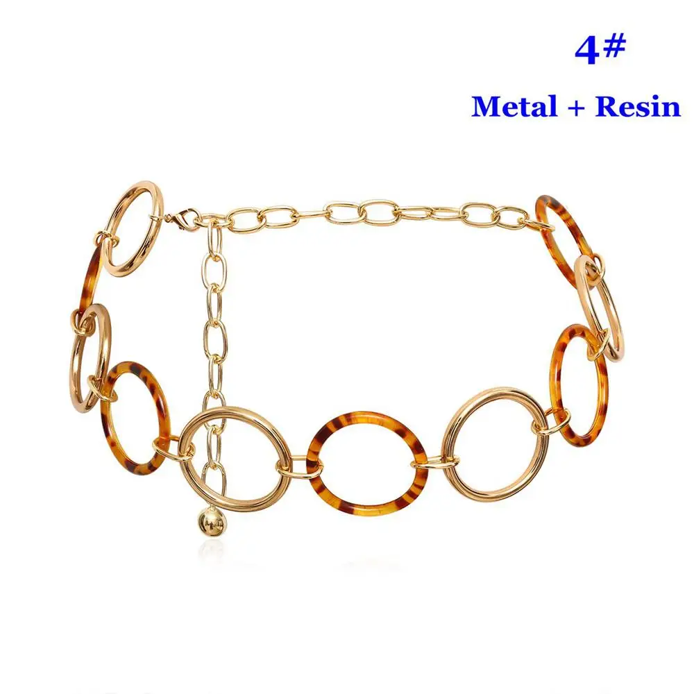 4 Metal Resin Многослойная цепочка на талию из сплава в богемном стиле ретро для женщин, круглая цепочка на талию, модное ювелирное изделие - Цвет: 4 Metal Resin