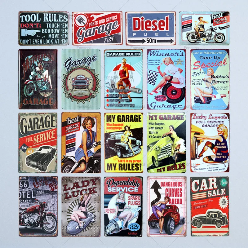 Dangerous Curves Ahead Shabby Chic CAR Metal Tin Signs Garage Home Decor Craft Retro Plaque Wall Decorative Mix Order N102 | Дом и сад