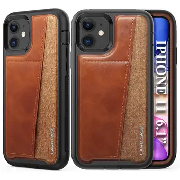 

Retro Card Slot Holder Phone Case For iPhone 11Pro Max XR XS Max 8 7 6S Plus Soft Leather Wallet TPU bumper Hit color Back Cover
