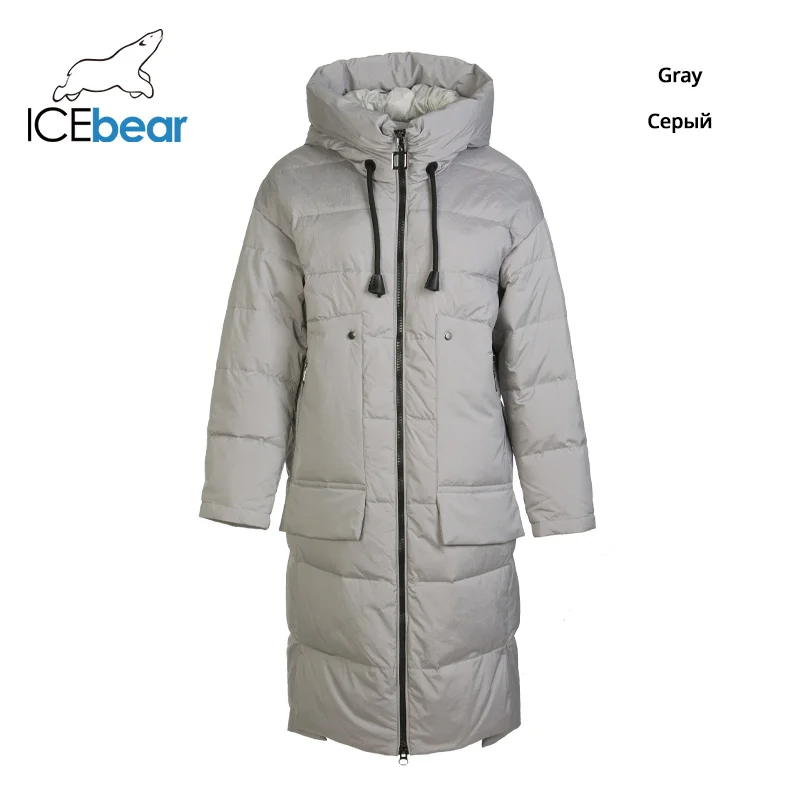 ICEbear Новинка длинный зимний женский пуховик модная теплая Женская куртка с капюшоном Брендовая женская одежда GN318329P - Цвет: G670
