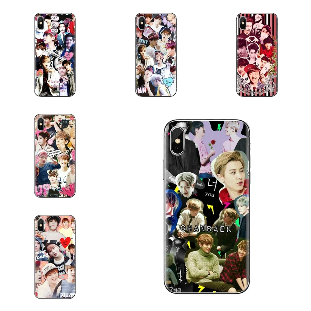 For Xiaomi Mi4 Mi5 Mi5S Mi6 Mi A1 A2 5X 6X 8 9 Lite SE Pro Max Mix 2 3 2S Transparent Soft Bag Case baekhyun COLLAGE EXO Star |
