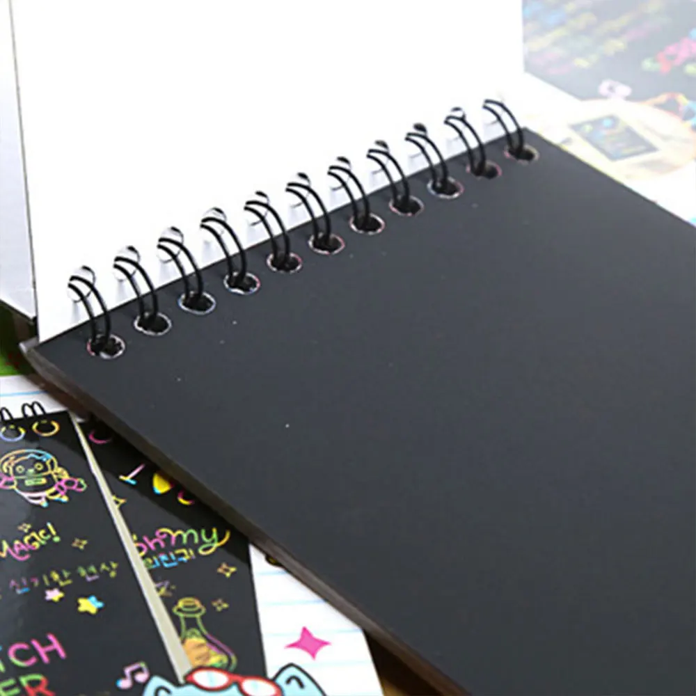 Scraping Painting Book DIY Paper Thick Child Graffiti Magic Painting Colorful Draw Scrapbook Describe Notebook Fun Tools