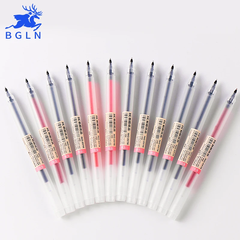 12 Pcs/lot 0.5mm Gel Pen Set Colorfule Cute Ink Maker Pen School Office Supply Muji Style 12 Colours Papelaria Material Escolar