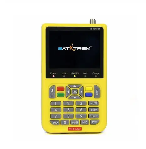 yellow Satxtrem V8 спутниковый искатель рецептор FTA сигнальная указка цифровой HD 1080P DVB S2 ключ искатель батарея лазерный дальномер Sat Finder - Цвет: yellow