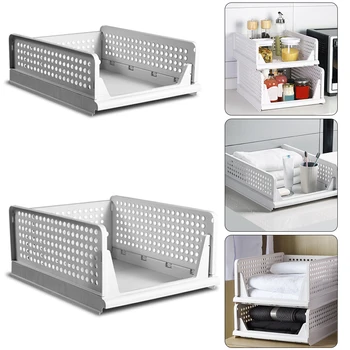 

Multi-layer Stackable Clothes Storage Box Foldable Detachable Versatile Partition Board Rack Space-saving Bedroom Organizer