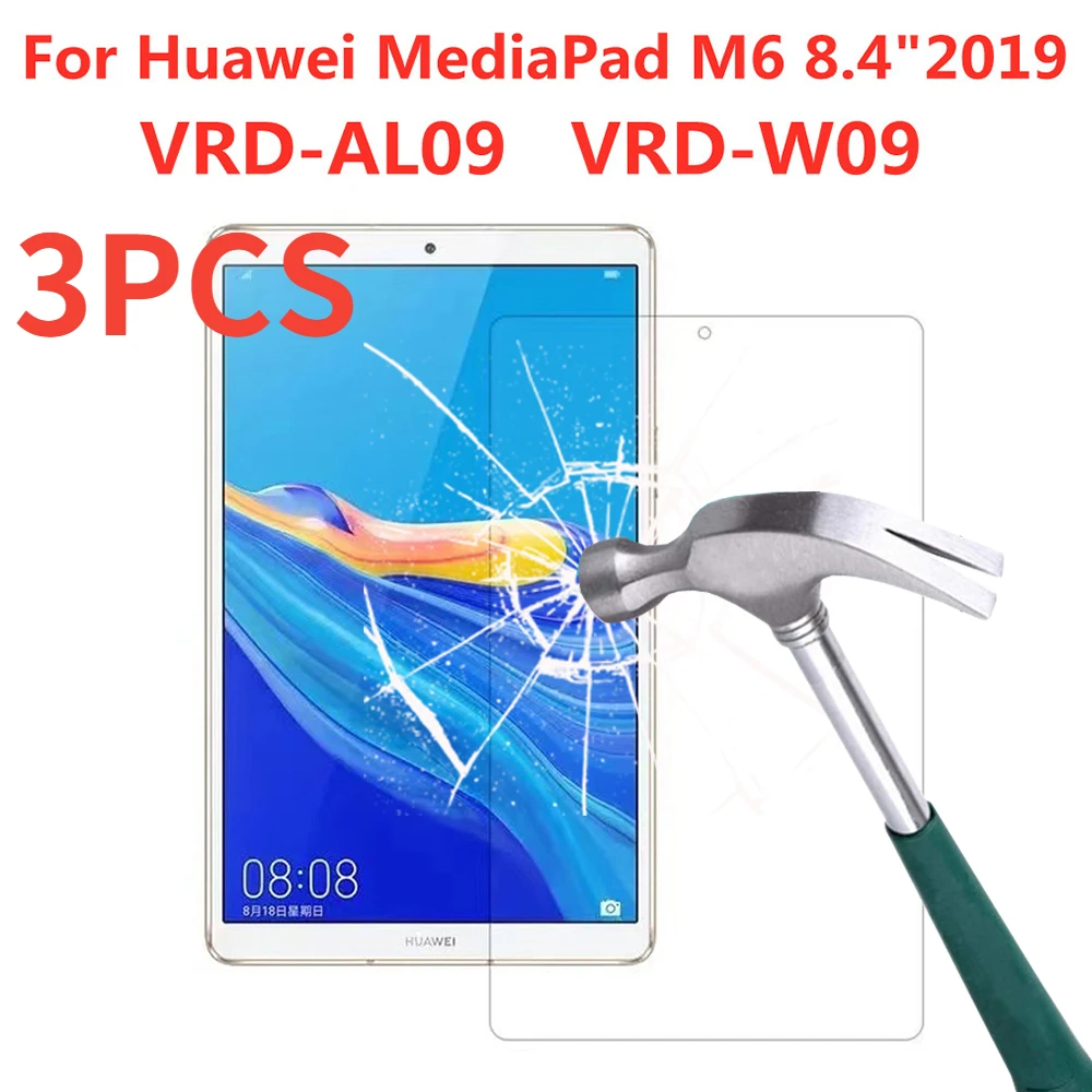 

3 шт. 9 H закаленное стекло для Huawei MediaPad M6 8,4 дюйма 2019 Защитная пленка для экрана VRD-AL09 W09 HD прозрачная защитная пленка для планшета