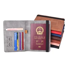

RFID Vintage Business Passport Covers Holder Multi-Function ID Bank Card PU Leather Wallet Case Travel Accessories For Women/Men
