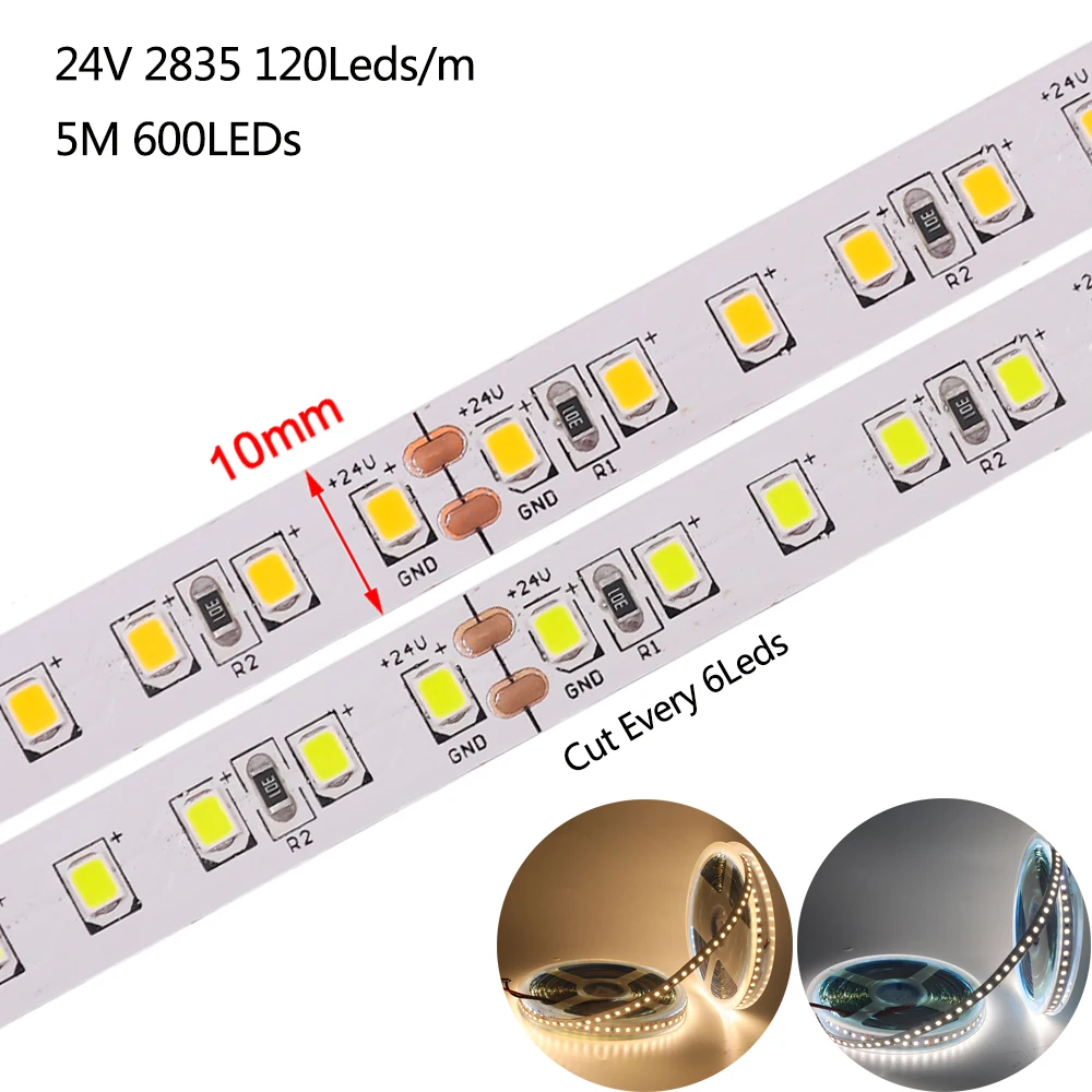 5 м светодиодный ленточный светильник 2835 12 В 24 в водонепроницаемый светодиодный ленточный светильник 120 светодиодный s/M 240 светодиодный s/m гибкий светодиодный ленточный светильник ярче, чем 5050 - Испускаемый цвет: 20M 24V 120Leds