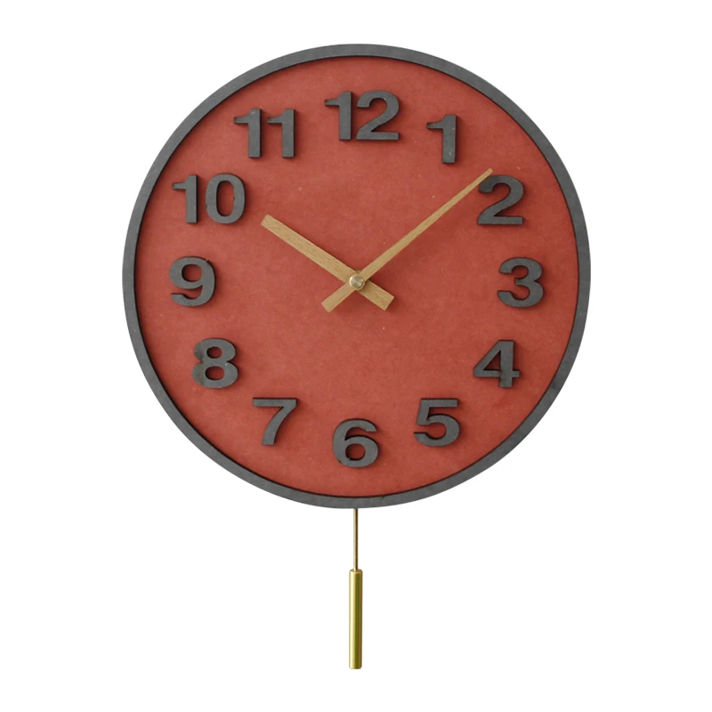 Круглые Настенные часы для гостиной бесшумные кварцевые деревянные