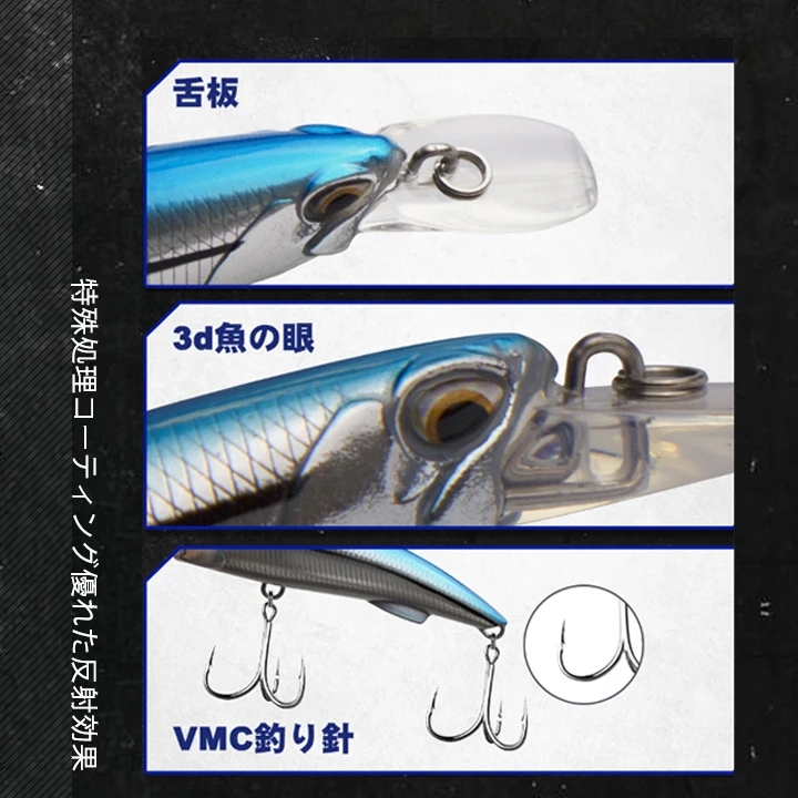 D1 3pcs ģ  Blazin  Ʈ ̳ ô Seabass pesca Ŭ DT5005  92mm/49g 110mm/60g Wobblers Ȥմϴ.
