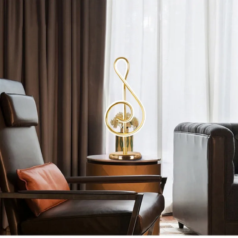 Светодиодный настольный светильник три цвета затемнение музыкальная нота