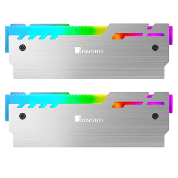 

JONSBO NC-3 2pcs RAM Heatsink Radiator Cooler 5V 3Pin ARGB Light Control Desktop Memory Cooling Heat Dissipation Pad Cooler Vest