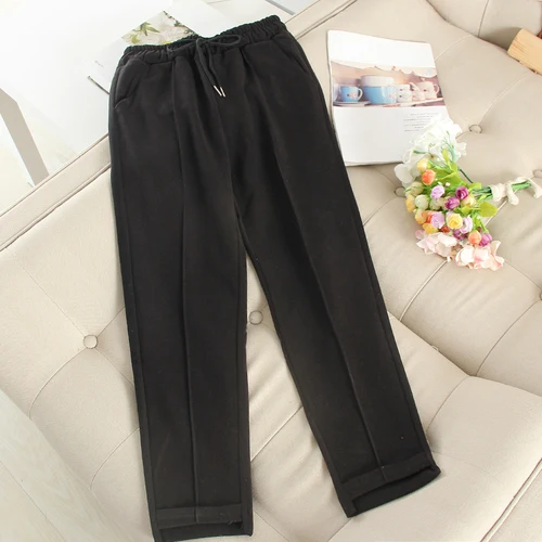 black Neploe корейский Crazy style Bf Свободные Брюки женские повседневные леггинсы с высокой талией однотонные плиссированные шаровары Pantalones осень зима 46950 - Цвет: black